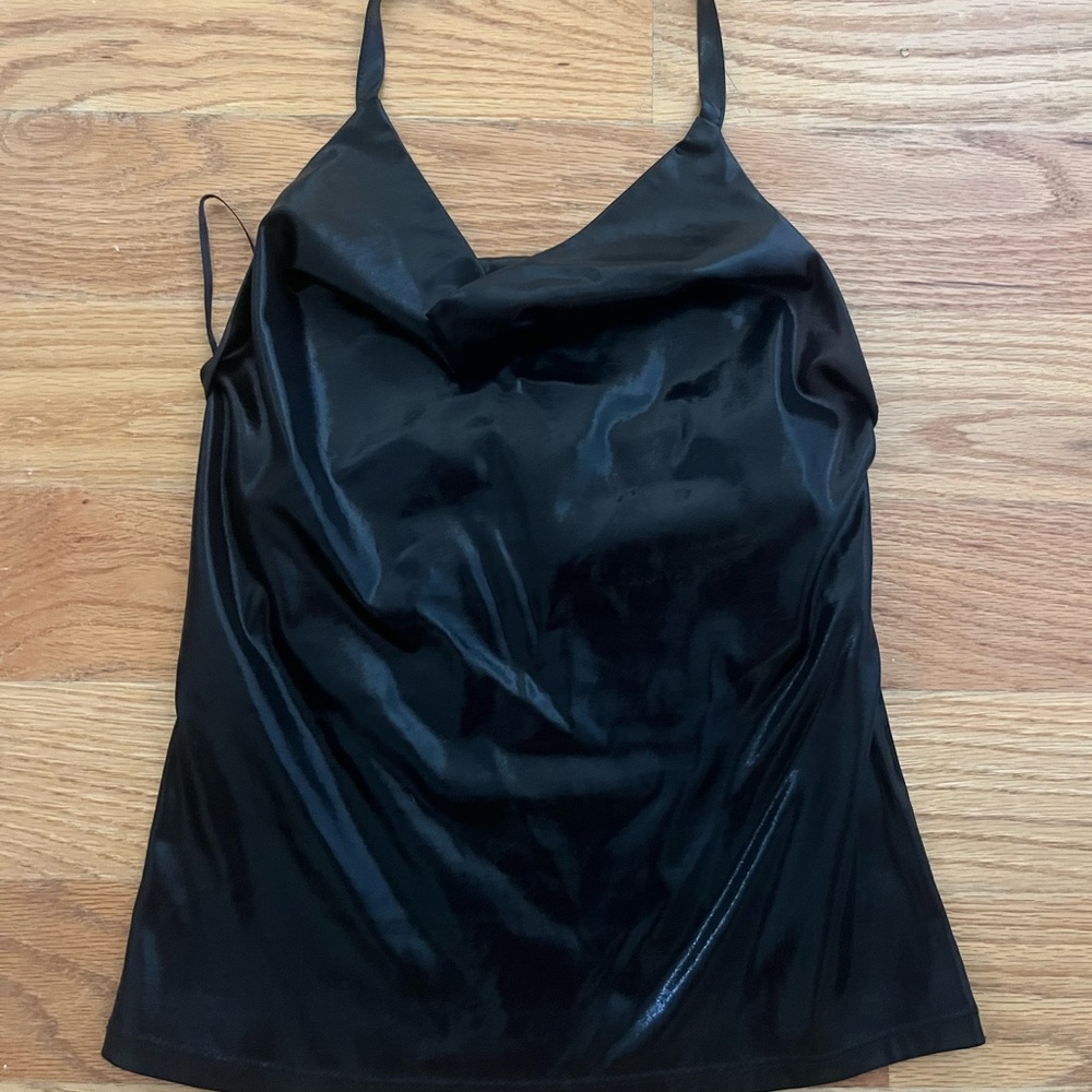 Anthropologie Black Satin Camisole